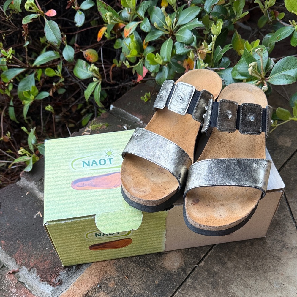NAOT metallic bronze & tan Sandals size 40